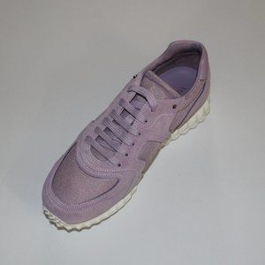 VALENTINO GARAVANI MENS' PINK SUEDE PANEL LACE UP SNEAKER 42.5